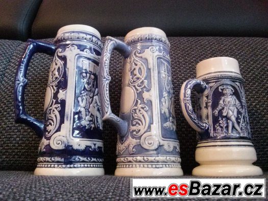 porcelánový půllitr modrý 3 ks – fotografie 1