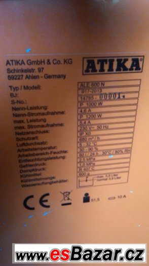 Vysoušeč atika 600n – fotografie 2