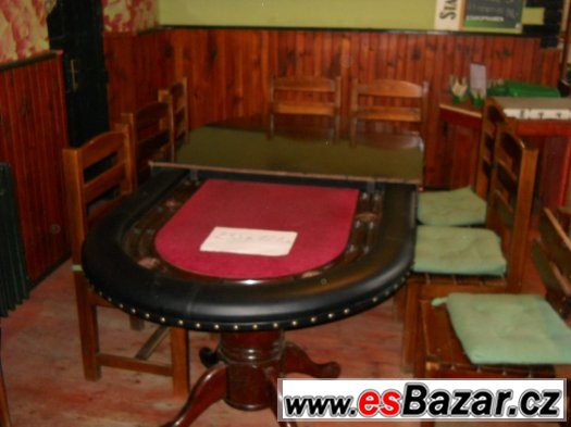 Pokerový stůl + žetony – fotografie 1
