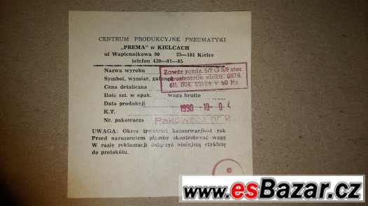 CPP pneumatický elektromagnetický ventil PREMA Kielce – fotografie 5