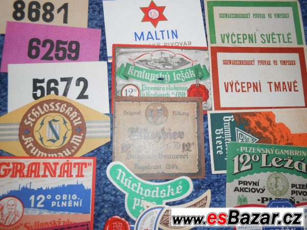Pivo - pivní etikety do r. 1948 50x  – fotografie 3