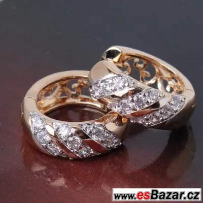 Náušnice 18karát s kameny Swarovski