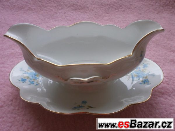 Omáčník porcelánový bílý s květy  – fotografie 4
