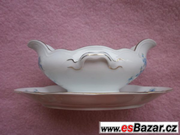 Omáčník porcelánový bílý s květy  – fotografie 5