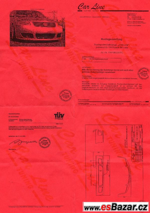 Originál přední nárazník VW Passat – fotografie 3