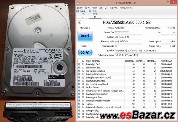 Hitachi Deskstar E7K500 3,5"; 500GB – fotografie 1