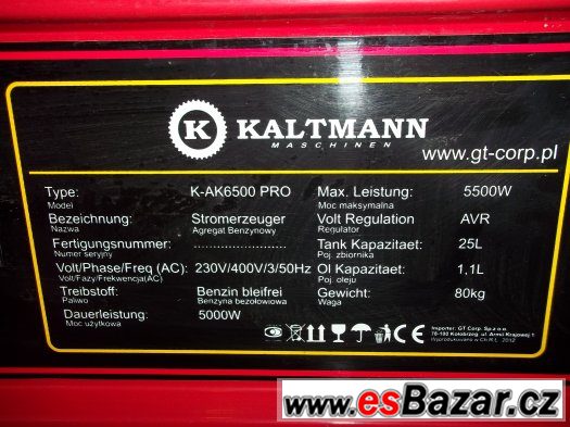 AGREGAT 5,5kW KALTMANN K-AK6500 – fotografie 5