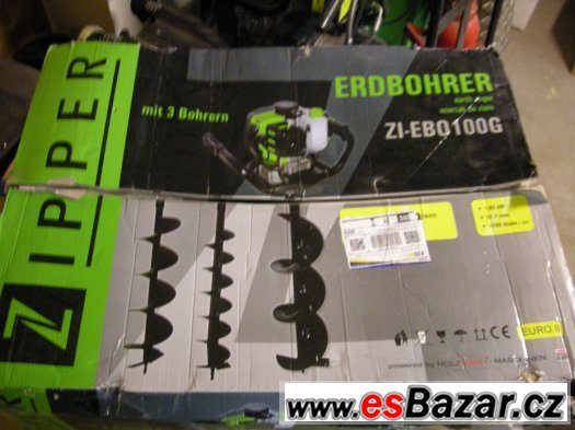 Zemní /půdní/ vrták ZIPPER ZI-EBO100G + 3 vrtáky – fotografie 2