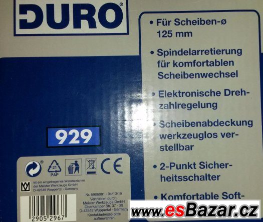 Flexa  125mm, 1050W, regulace otáček 3000-11000/min – fotografie 3