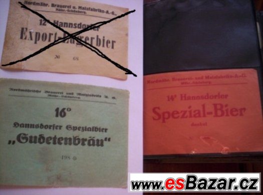 staré pivní etikety Hanšovice 2ks – fotografie 2