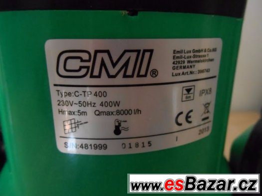 Čerpadlo CMI C-TP 400 – fotografie 3