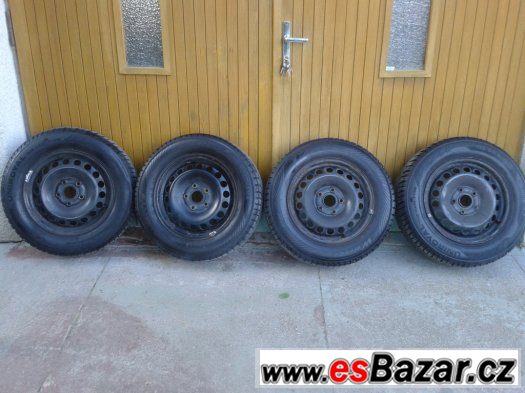 5x112 Plech.disky 15 + zimní pneu 195/65/15 - 91T – fotografie 1