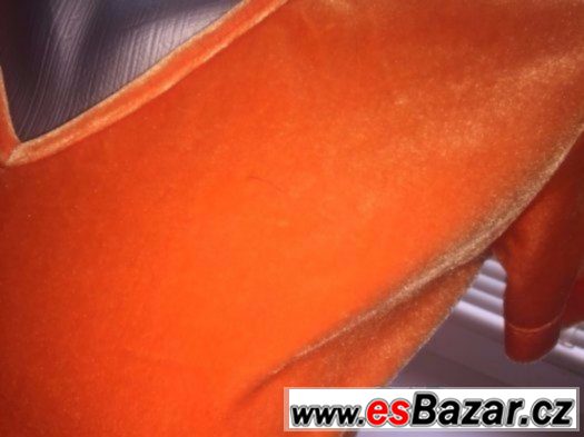 pružné plyšové měkoučké oranžové tričko vel.S/M – fotografie 2