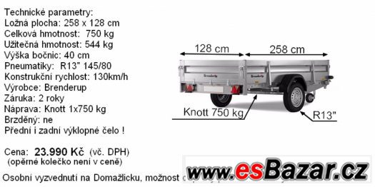 Přívěsný vozík 258 x 128 cm 130 km / hod – fotografie 5