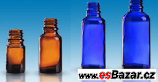 Lahvicky hnede i modre sklo 30ml 20ml – fotografie 1