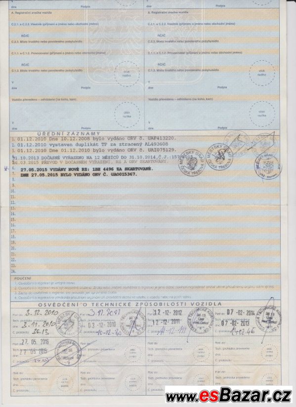 Doklady Liaz 250.260 nosič vým. n. – fotografie 2