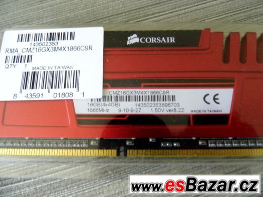 Prodám 2x CORSAIR Vengeance 16GB (4x4GB) DDR3 1866MHz – fotografie 2