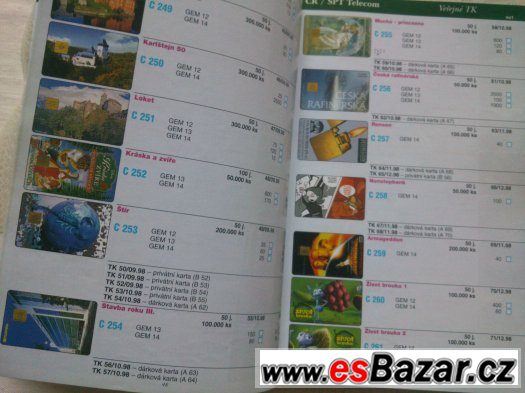 Katalog telefonních karet           cena 250 kč – fotografie 2