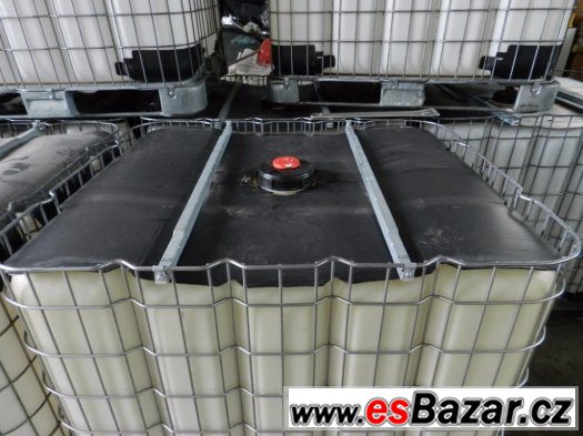 PLASTOVÁ NÁDRŽ, NÁDRŽE, IBC kontejner  1000L ,bílé, čisté. – fotografie 3