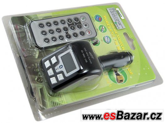 FM transmitter MP3 do auta s LCD 12V USB bluetooth SD nový – fotografie 1