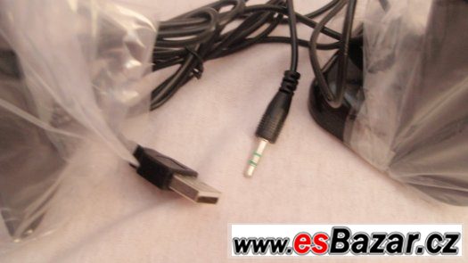 Reproduktory 2.0 přenosné 4W na USB k PC, notebooku, nové – fotografie 3