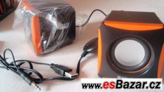 USB reproduktory 3,5 jack stereo 2.0 set přenosné, nové – fotografie 5