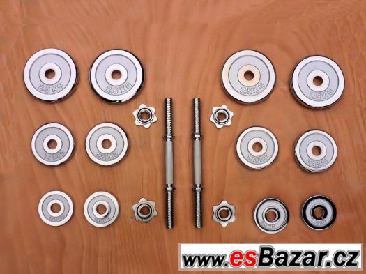 Nakládací činky 2x10kg chrom za 1300,- – fotografie 2