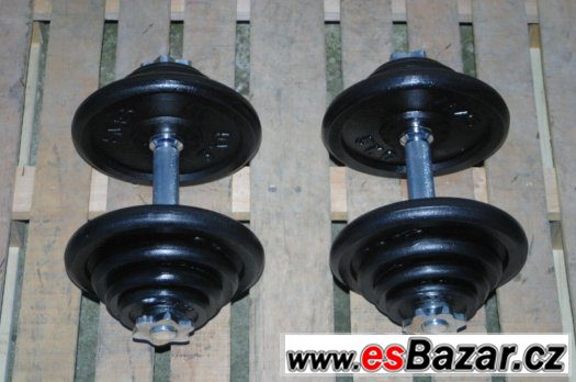 Jednoručky činky 2x21kg za 2300,-Kč – fotografie 3