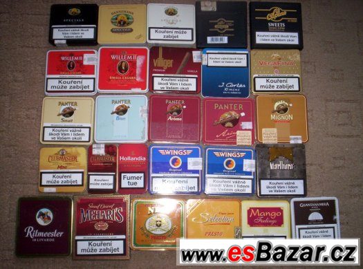 plechovky a plechové krabičky doutníky a cigarety – fotografie 4