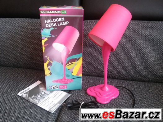 Stolní lampa/lampička růžová halogenová – fotografie 1