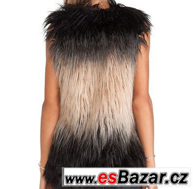 Ombre faux fur vest/Chlupatá vesta/ Vesta s chlupem XXS-S/M – fotografie 4