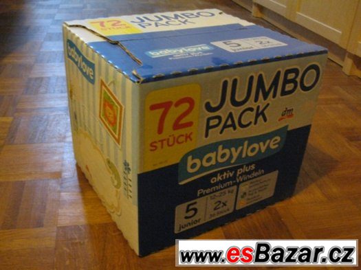 Pleny babylove vel. 5 junior  15-25 kg jumbo  pack 2x36 ks – fotografie 2