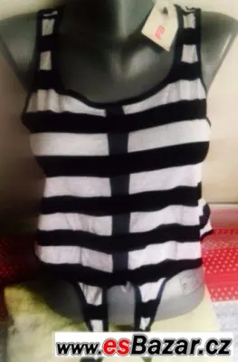 černobílé tričko tílko zn.FB Sister vel.S/M-nové