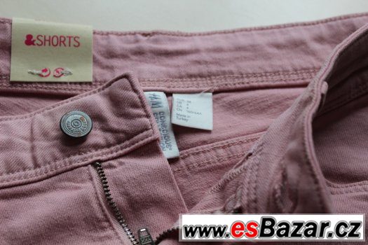 Prodám růžové mini kraťásky H&M – fotografie 3