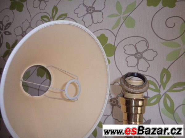 Lampa stolní zlatá + různá stínítka – fotografie 5