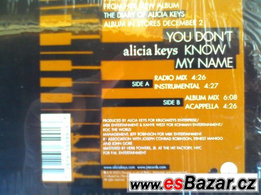 ALICIA KEYS-YOU DON'T KNOW MY NAME (12' maxi singl) – fotografie 2