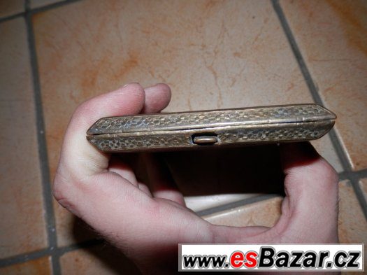 Starožitná mosazná Tabatěrka, krabička na cigarety. – fotografie 3