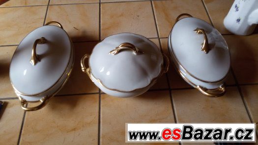 Pozlacené porcelánové značkové mísy Bavaria – fotografie 2