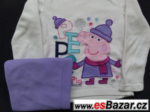 Pyžámko peppa pig vel-4-5 teplé – fotografie 2