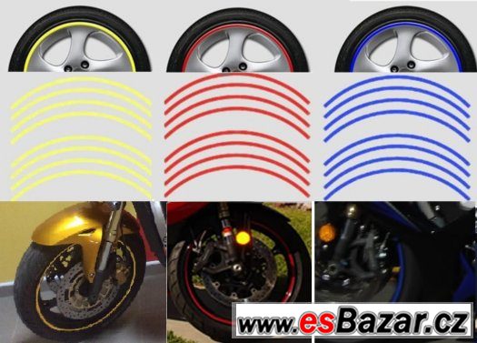 Reflexní proužky na ráfky 16" 17" 18"  sada – fotografie 1