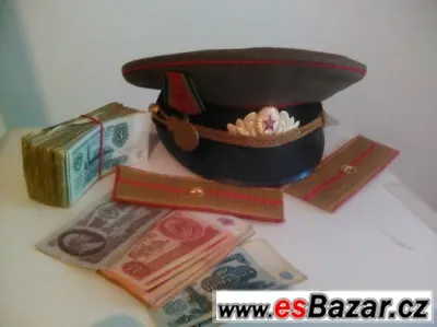 Prodam Dnepr Ural vojenska cepice, ruble,medaile,Lenin
