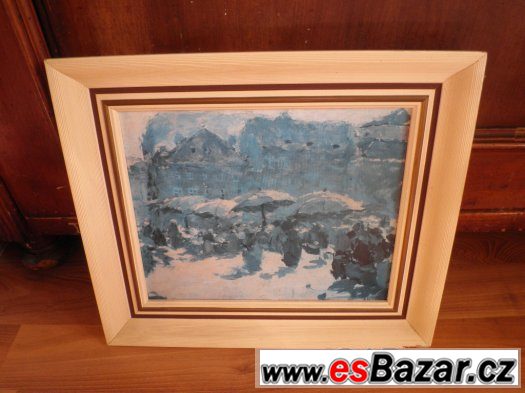 OBRAZ: ANTONÍN SLAVÍČEK - UHELNÝ TRH 42,5x36cm – fotografie 1