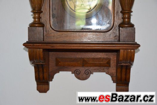 Starožitné 2-závažové hodiny Gustav Becker r1895,Gravírované – fotografie 5