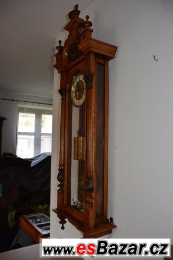 Starožitné 3závažové hodiny Gustav Bercker-gravírované-1895 – fotografie 2