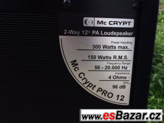 Prodám zánovní reproboxy Mc CRYPT PRO 12 - 2 Ks – fotografie 5