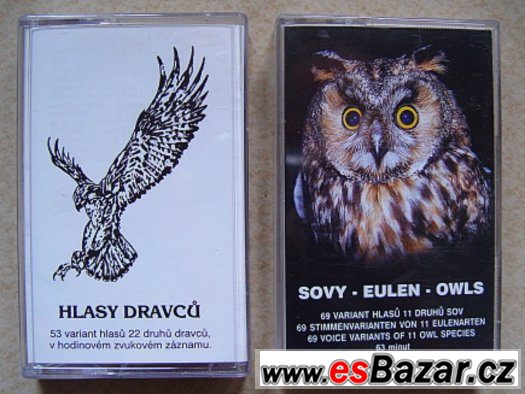Zvukový záznam hlasů ptáků 4x, odborné knihy 7 ks, VHS – fotografie 2