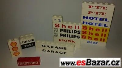 LEGO kostky, mix s potiskem Shell...