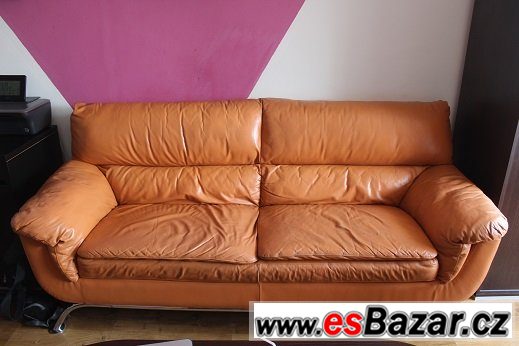 Sedačka/gauč z pravé kůže – fotografie 1