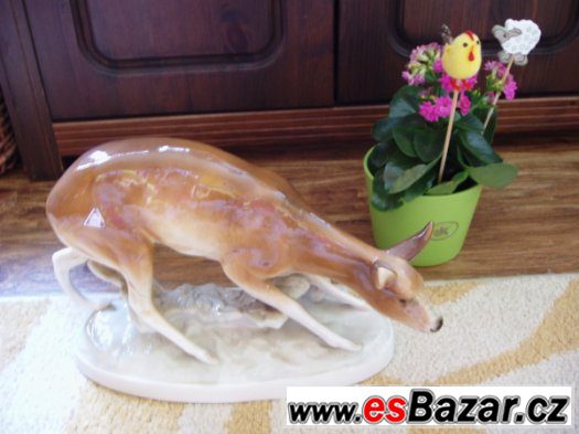 STAROŽITNÁ PORCELÁNOVÁ SRNKA DUX – fotografie 2