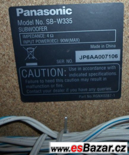 Subwoofer PANASONIC – fotografie 3